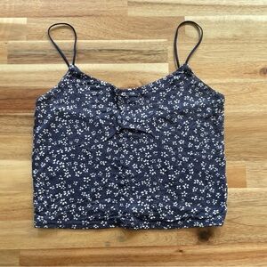 Floral Spaghetti Strap Top - Blue